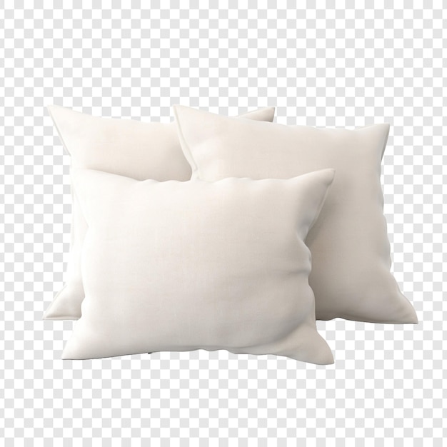 Three Pillows Isolated on Transparent Background – Free PSD Download