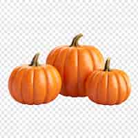 Free PSD three pumpkins come to life on halloween isolated on transparent background