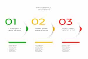 Бесплатный PSD Баннер презентации инфографики три шага