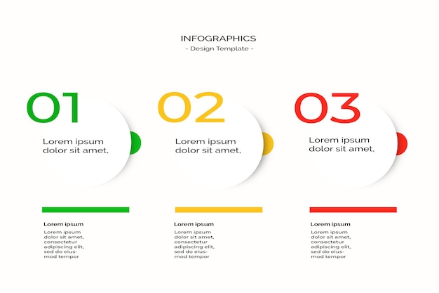 Баннер презентации инфографики три шага