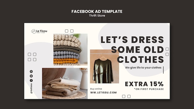 Thrift store concept facebook template