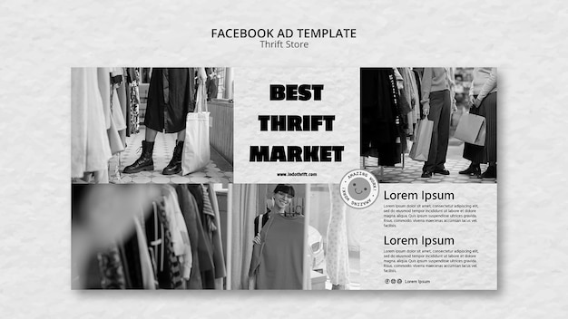 Free PSD thrift store concept facebook template