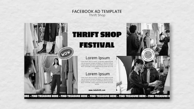 Thrift store concept facebook template