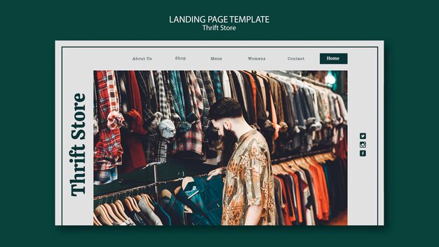 Thrift store landing page template