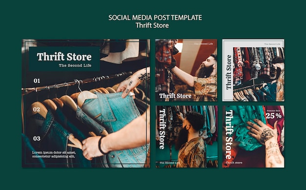 Free PSD thrift store social media post template