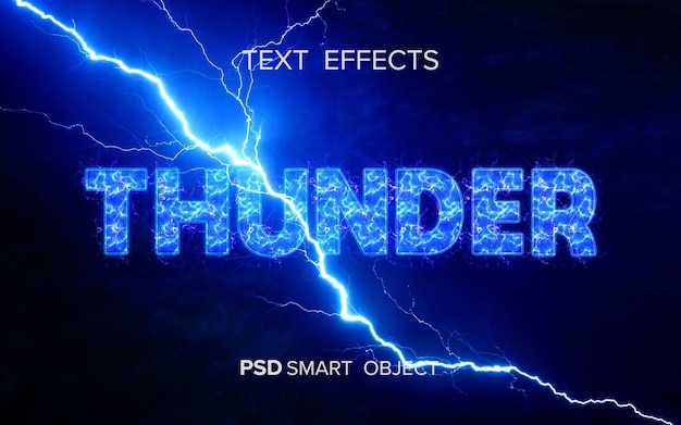 Thunder text effect mockup