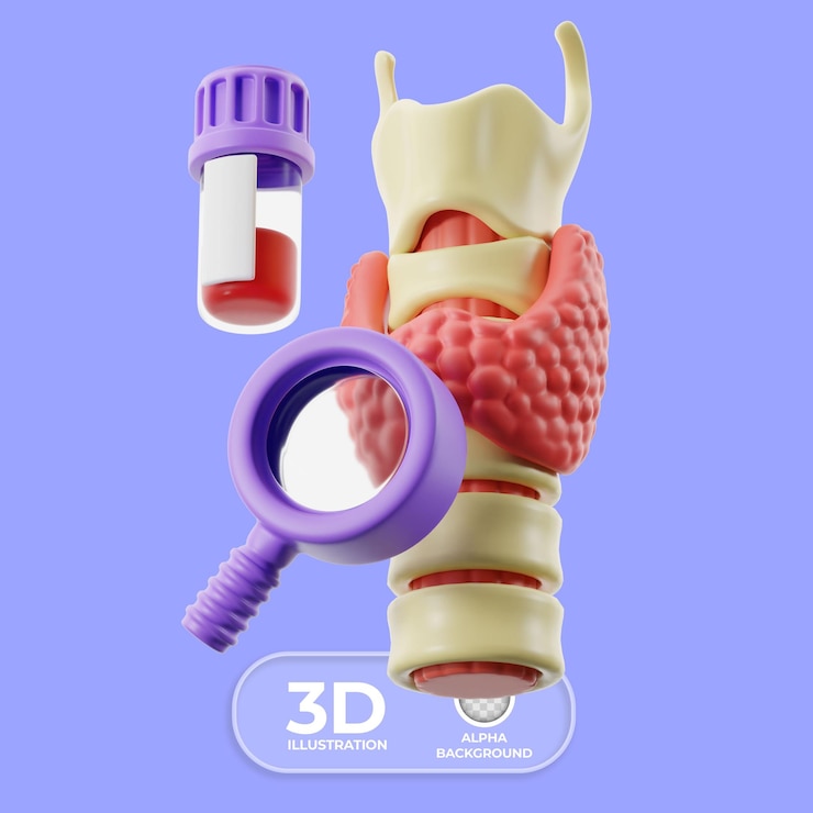 Бесплатный PSD тест на гормоны щитовидной железы 3d иллюстрация