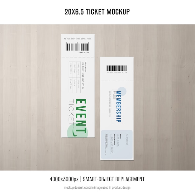 Free PSD ticket mockup