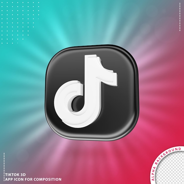 免费的PSD tiktok 3 d应用图标