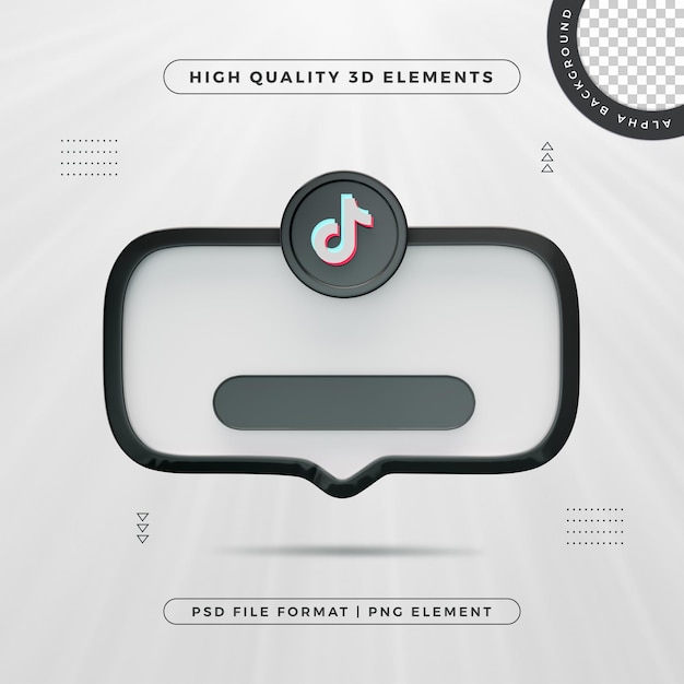 Free PSD tiktok follow us banner element icon isolated 3d render