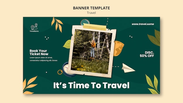 無料PSD 旅行バナーテンプレートを旅行する時間