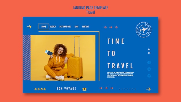 無料PSD 旅行のランディングページテンプレート