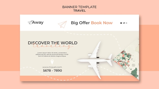 Free PSD time to travel big offer banner template