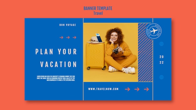 Free PSD time to travel horizontal banner template