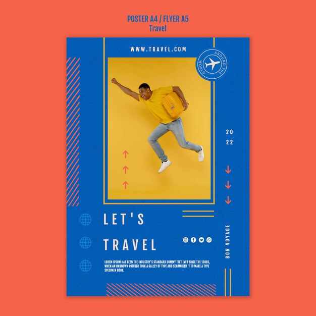 Time to travel minimal flyer template