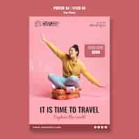 Free PSD time to travel poster template