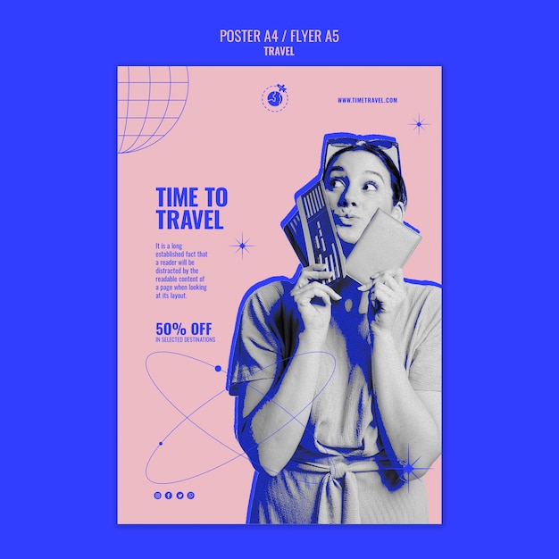 Free PSD time to travel print template