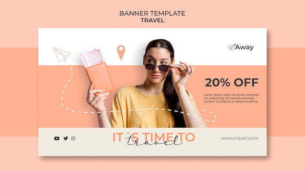 Free PSD time to travel with discount banner