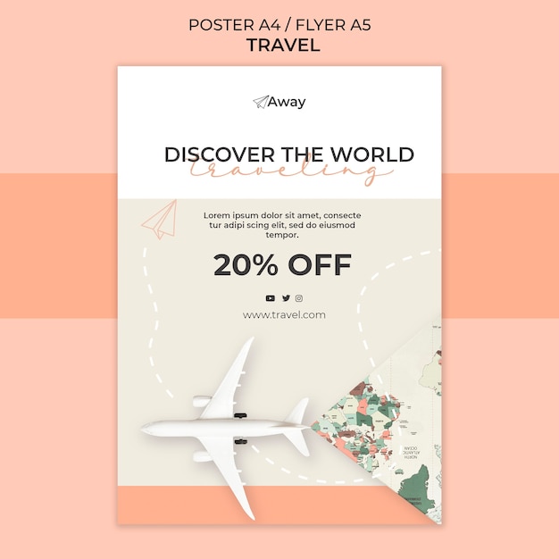 Time to travel  with discount poster template