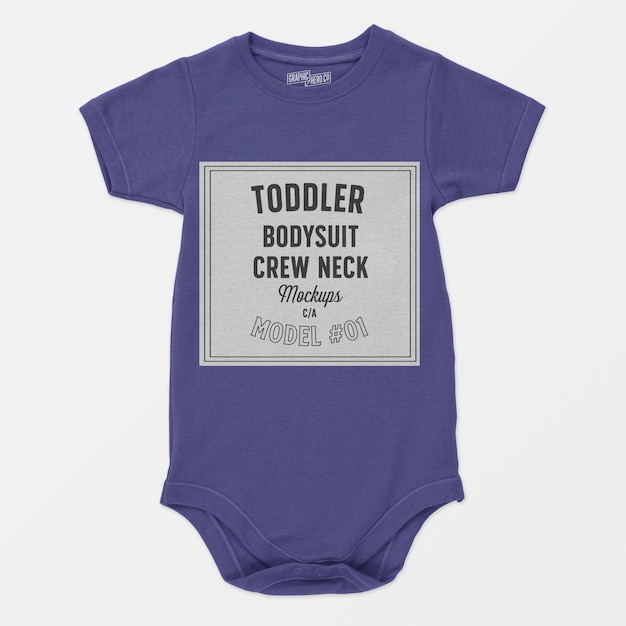 Free PSD toddler bodysuit crewneck mockup