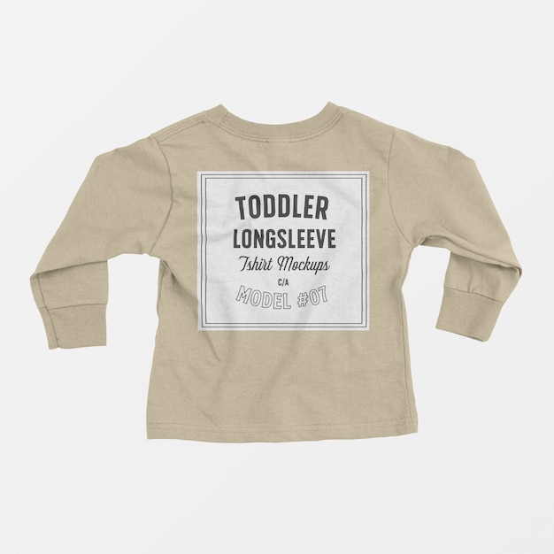 Toddler Long Sleeve T-Shirt Mockup PSD Templates for Free Download