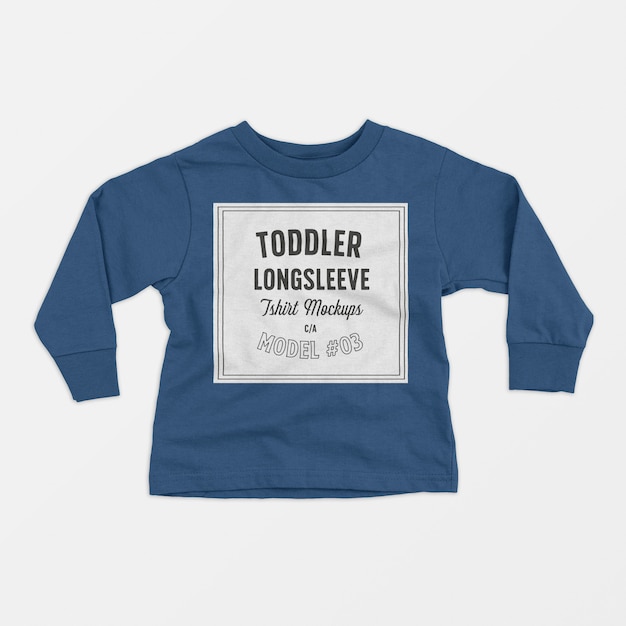 Free PSD toddler longsleeve t-shirt mockup 03