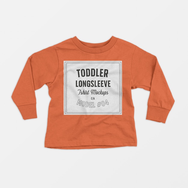 Free PSD toddler longsleeve t-shirt mockup 04