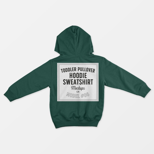 Free PSD toddler pullover hoodie sweatshirt mockup