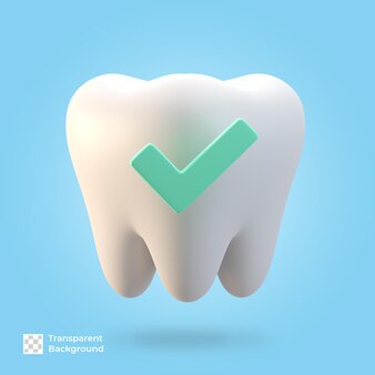 Tooth 3d icon isolated