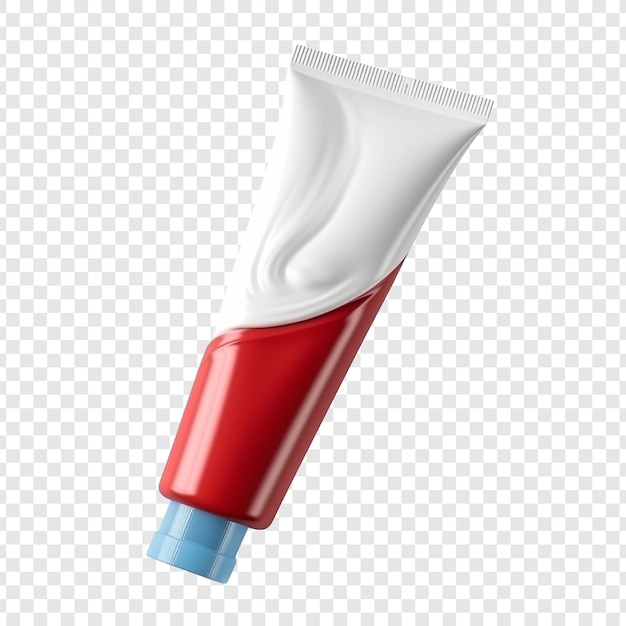 Free PSD toothpaste or cream in tube isolated on transparent background