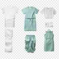 Free PSD top down view of medical clothing isolated on transparent background