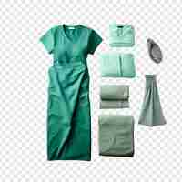 Free PSD top down view of medical clothing isolated on transparent background