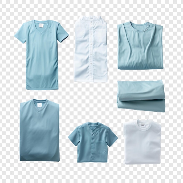 Top down view of medical clothing isolated on transparent background