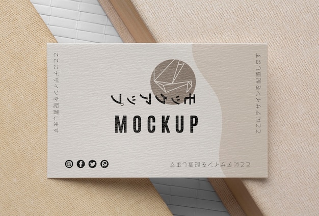 Top view business card mock-up assortment