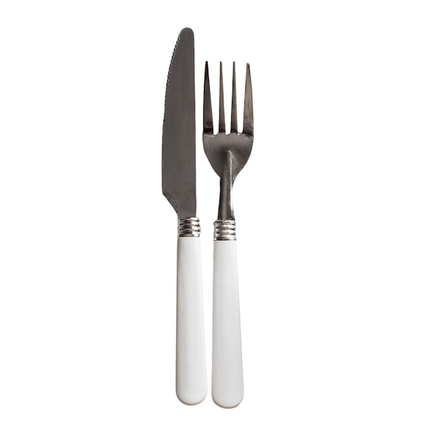 Top view on cutlery isolated