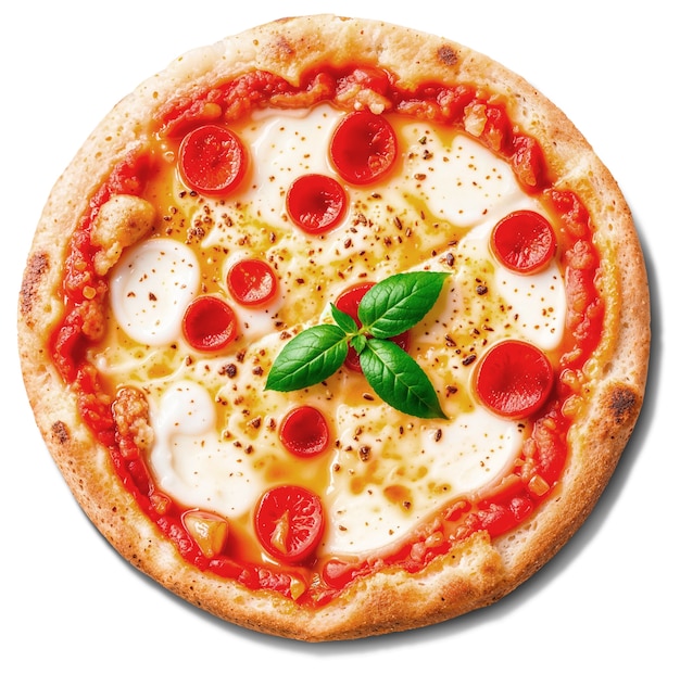top view on delicious pizza
