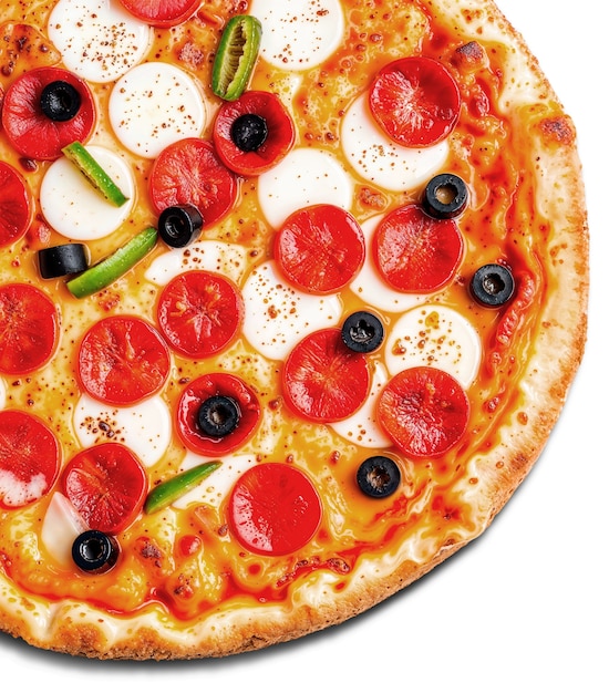 Top view on delicious pizza