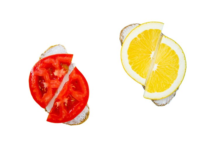 Бесплатный PSD вид сверху на вкусные бутерброды