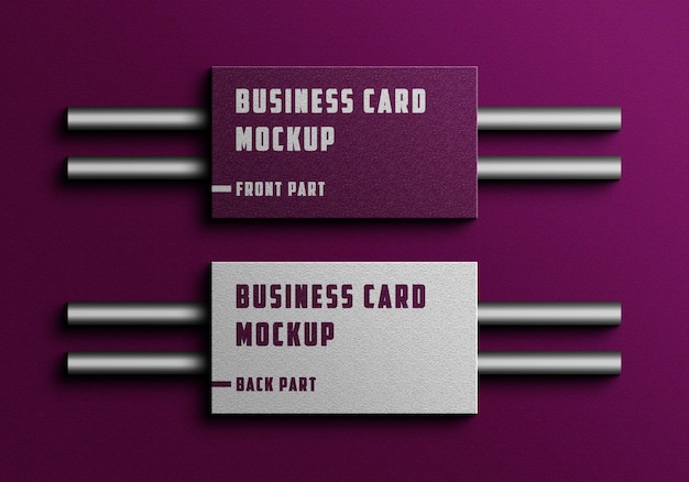 Top view elegant business card mockup design template