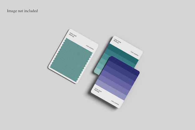 Top view isometric color palette card mockup
