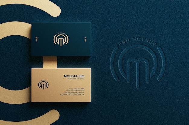 Download Free PSD | Elegant business card mockup with marble background