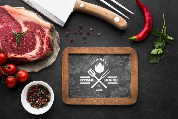 Download Meat products with label mock-up | Free PSD File