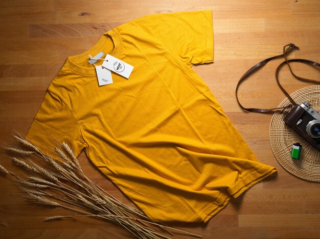 Download Premium Psd Front Side Yellow T Shirt Mockup Isolated