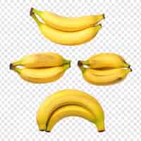 Бесплатный PSD Высокий вид зрелых бананов на прозрачном фоне