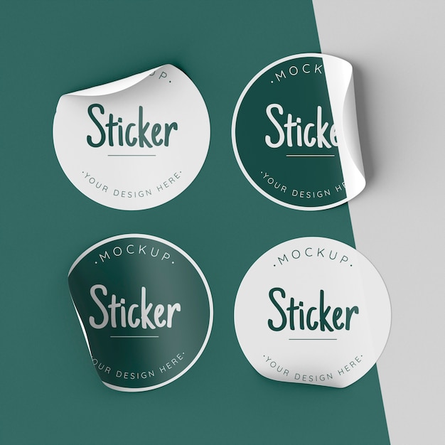 Top view sticker collection Free Psd