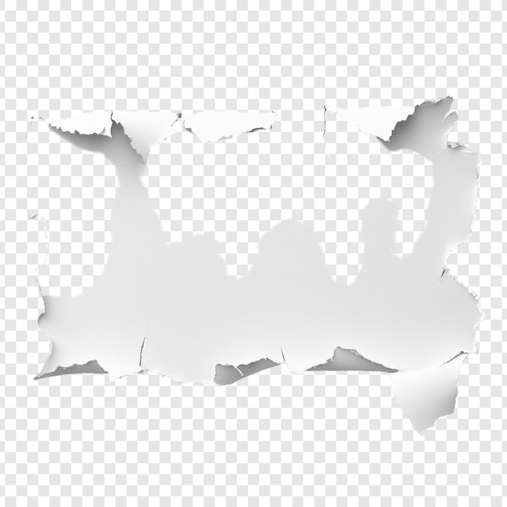 Free PSD torn paper hole realistic ripped paper texture design element for background template mockup