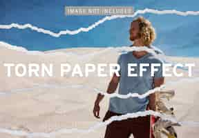 Free PSD torn paper image effect