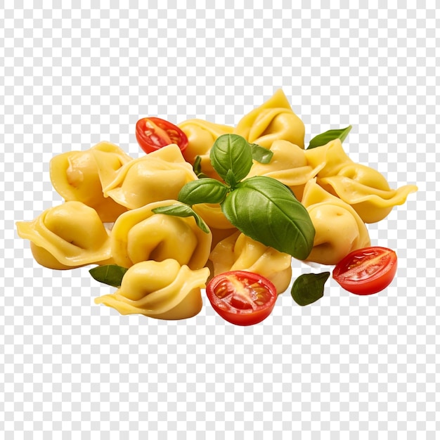 투명 배경에 고립 된 tortellini