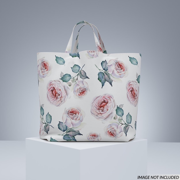 Free PSD | Fabric tote bag with food inside