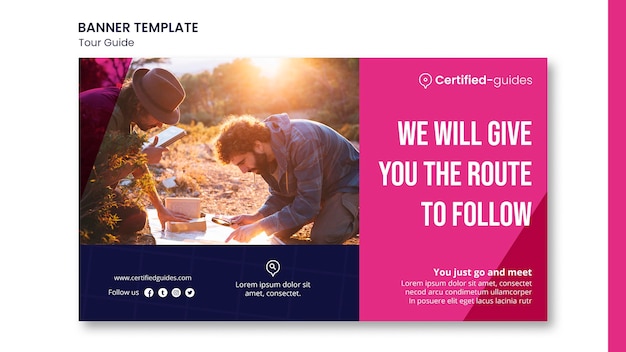 無料PSD ツアーガイドバナーテンプレート